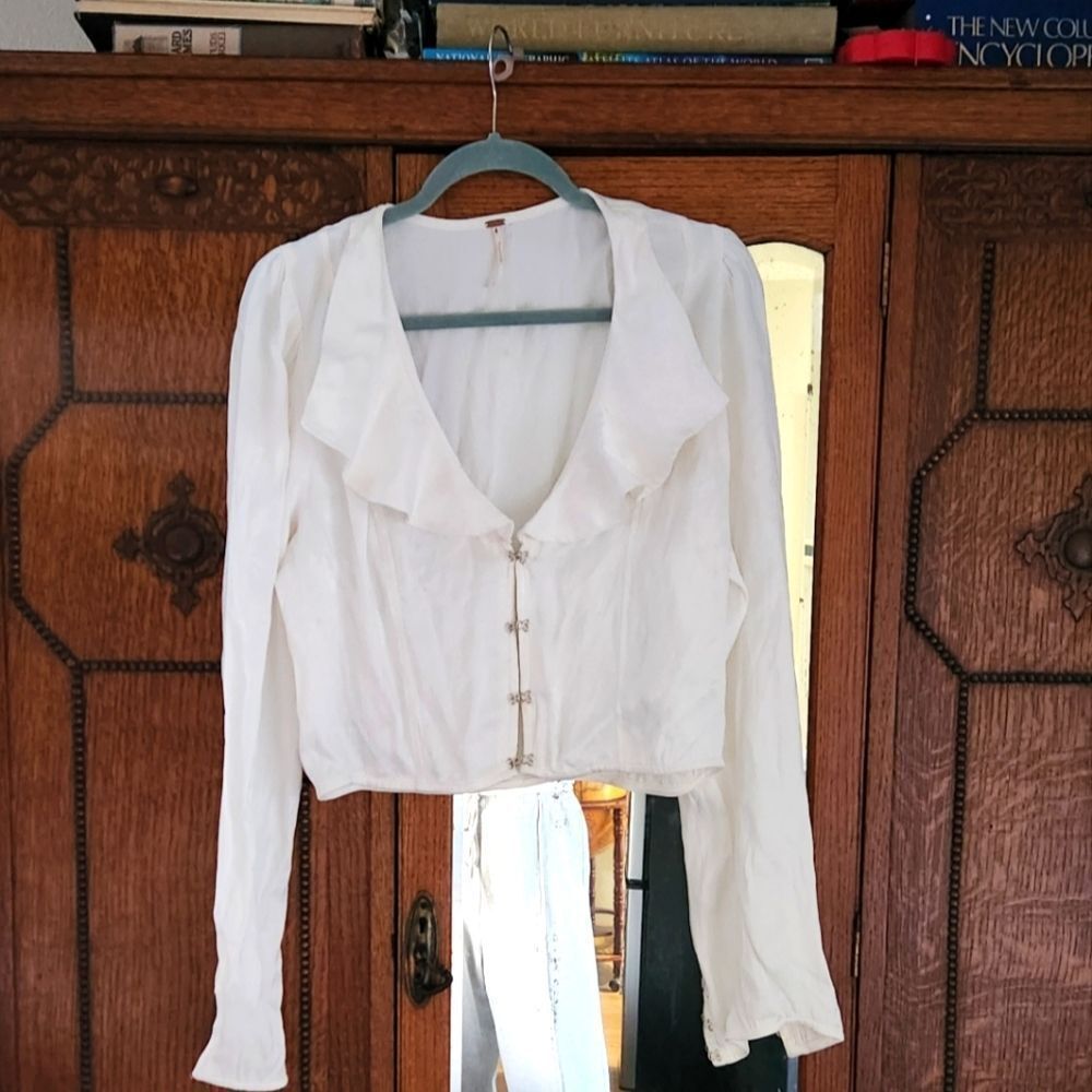 Romantic Free People satin silky crop top